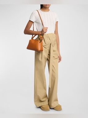JW Anderson Small Corner Bag Pecan Tan Leather Crossbody Top Handle NWT